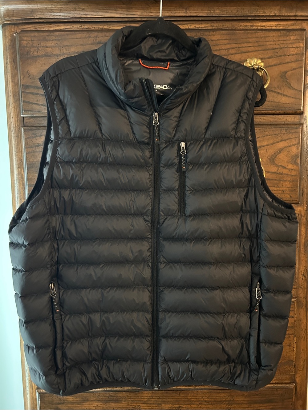 Men’s  Hawke & Co Down Filled Black Quilted Puffer Vest, Size XL